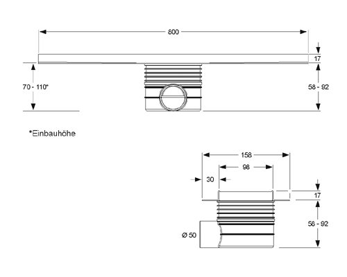 ������� ����� (����) Mepa Duschrinne (800��) 150303