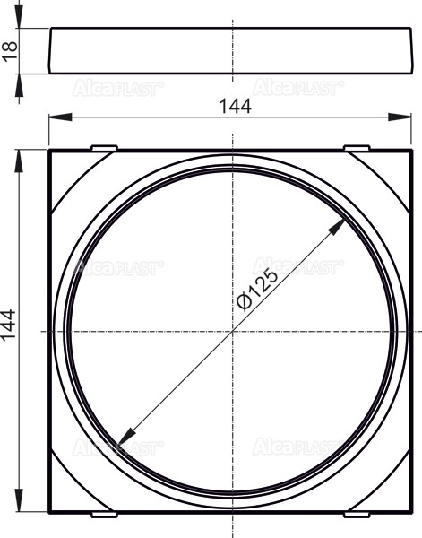 ������� ��� ����������� ����� Ø125 � ����� AlcaPlast AGV910S