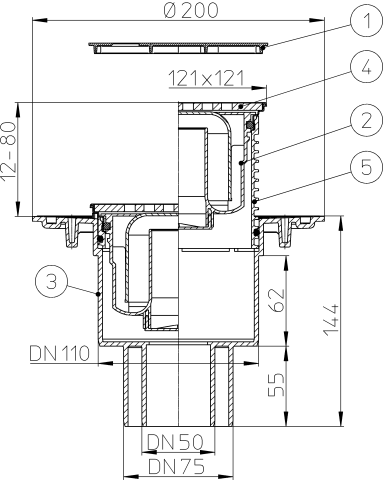 HL 310N-3123 ������ -���� � ������������ �������� DN50/75/110