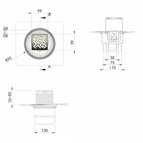 ���� �������� ZENTRUM Antik 100�100 ���� ������ 091464