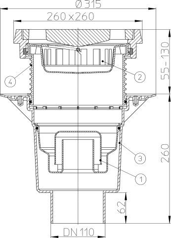 HL 616.1W/1 ���� � ������������ �������� DN110