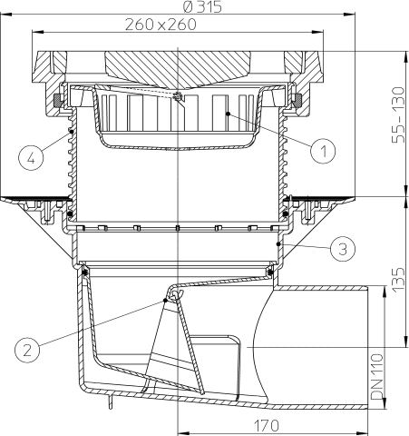 HL 615.1 ���� � �������������� �������� DN110