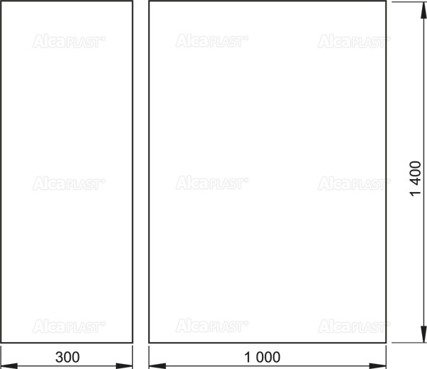 ����������������� ������������� ������   AlcaPlast , 1400 × 1000 + 300 × 1400 AIZ2