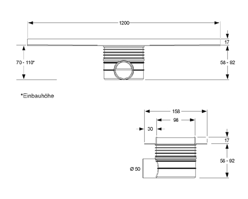������� ����� (����) Mepa Duschrinne (1200��) 150307