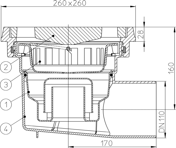 HL 605.1W ���� � �������������� �������� DN110