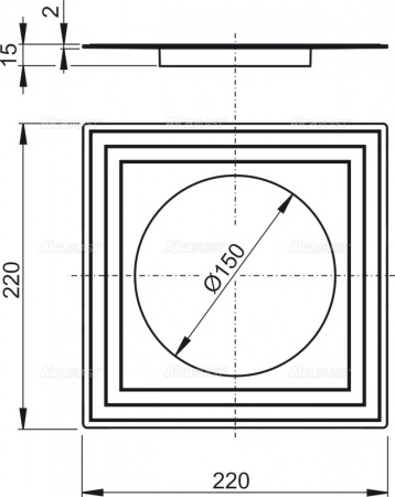 �������� AlcaPlast ,  � 2�� ��������� ��������� Ø150 APV0005
