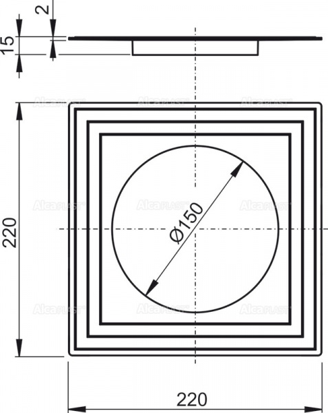 �������� AlcaPlast ,  � 2�� ��������� ��������� Ø150 APV0005