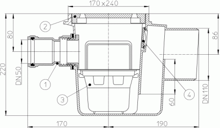 HL 71.1G/50 ���� � �������������� �������� DN50/110
