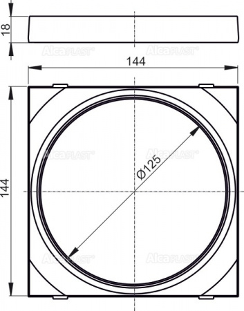 ������� ��� ����������� ����� Ø125 � ������� AlcaPlast AGV910R