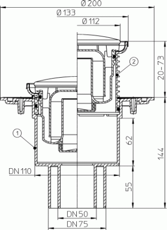 HL 310NR ���� � ������������ �������� DN50/75/110