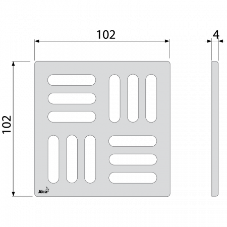 ������� AlcaPlast , 102×102×4 ��, ������-antic MPV001-ANTIC