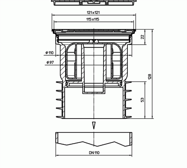 HL 73Pr ���� � ������������ �������� DN110