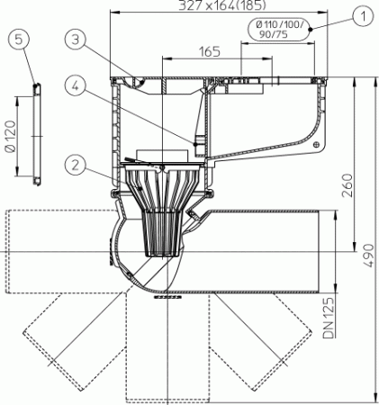 HL 600/2 ���� � ���������� �������� DN125
