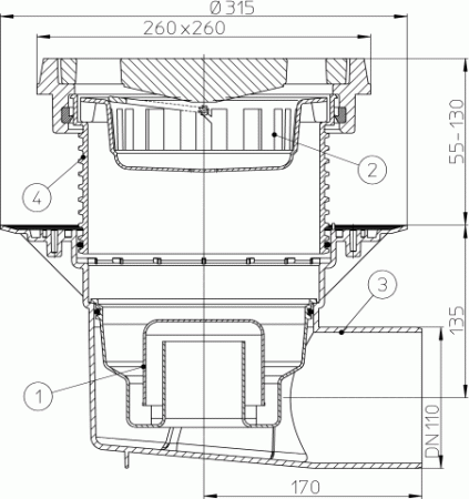HL 615.1W ���� � �������������� �������� DN110