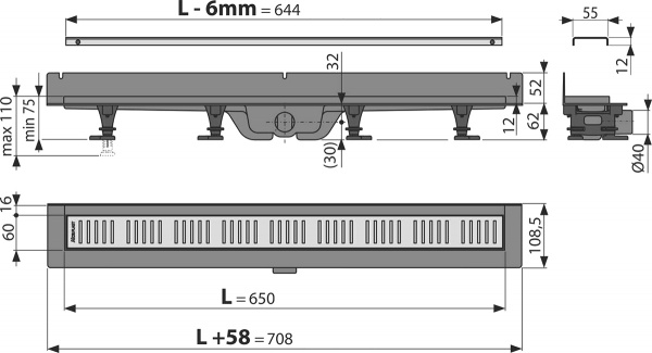 ������� ����� AlcaPlast APZ30-650M � �������� � �������