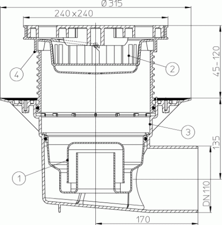 HL 615LW ���� � �������������� �������� DN110