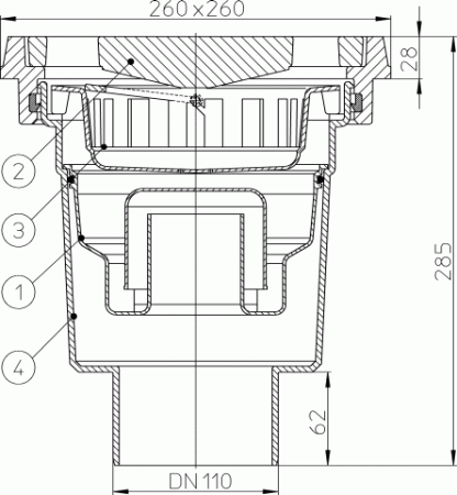 HL 606.1W/1 ���� � ������������ �������� DN110
