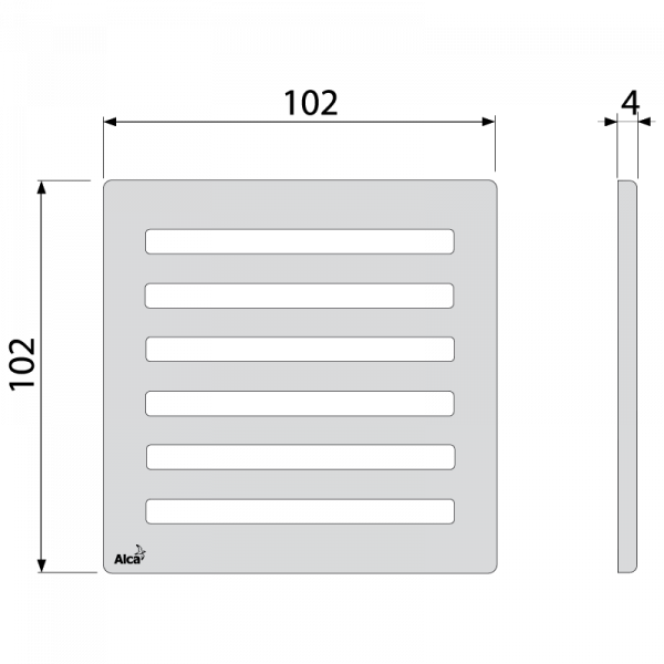 ������� AlcaPlast , 102 × 102 × 5 ���������� MPV003