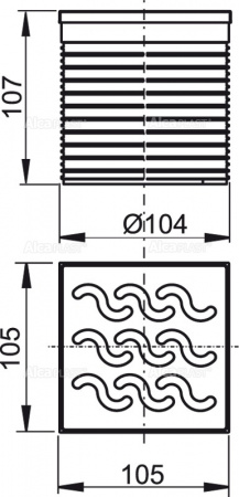��������� �������� ����� AlcaPlast , ������� 105 × 105 ���������� APV0600