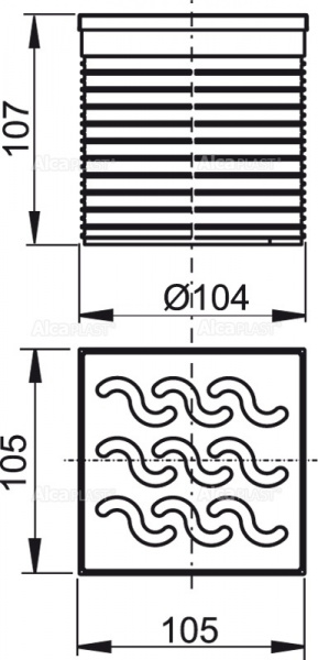 ��������� �������� ����� AlcaPlast , ������� 105 × 105 ���������� APV0600