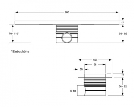 ������� ����� (����) Mepa Duschrinne (900��) 150304