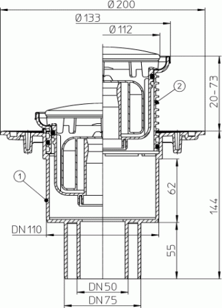 HL 310NPrR ���� � ������������ �������� DN50/75/110