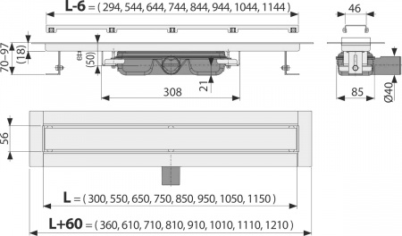 ������� ����� AlcaPlast APZ115-1150 � �������� ��� ������ ������