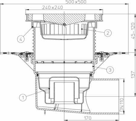 HL 615HW ���� � �������������� �������� DN110