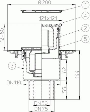 HL 310N-3120 ������ -���� � ������������ �������� DN50/75/110